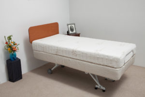 Supernal hi-lo hospital bed fully elevated